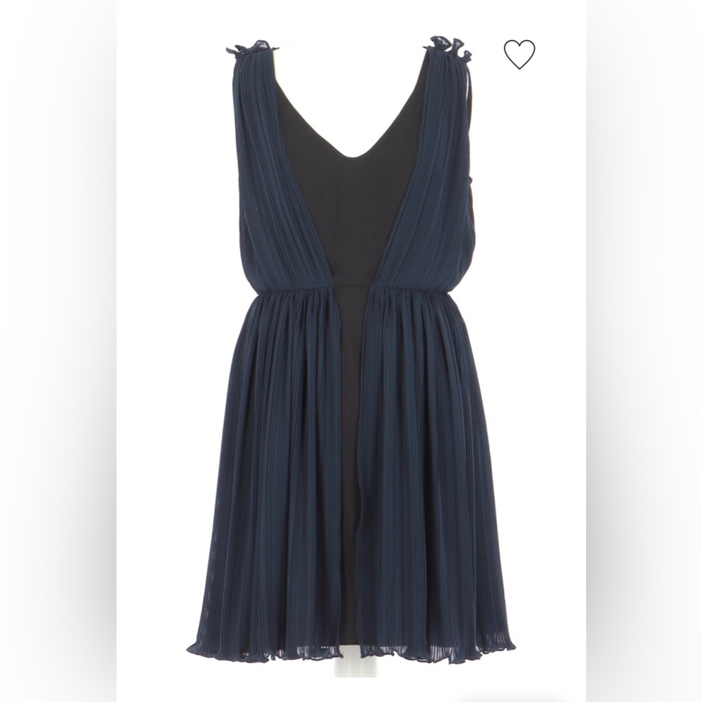 Tara Jarmon Paris Blue Chiffon Pleated Dress